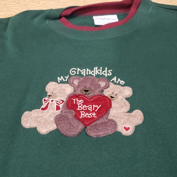 Vintage Tops - Vintage My Grand Kids Christmas sweatshirt size L